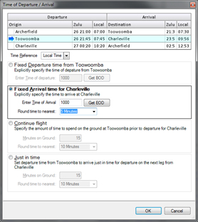 Departure Arrival Time Editor